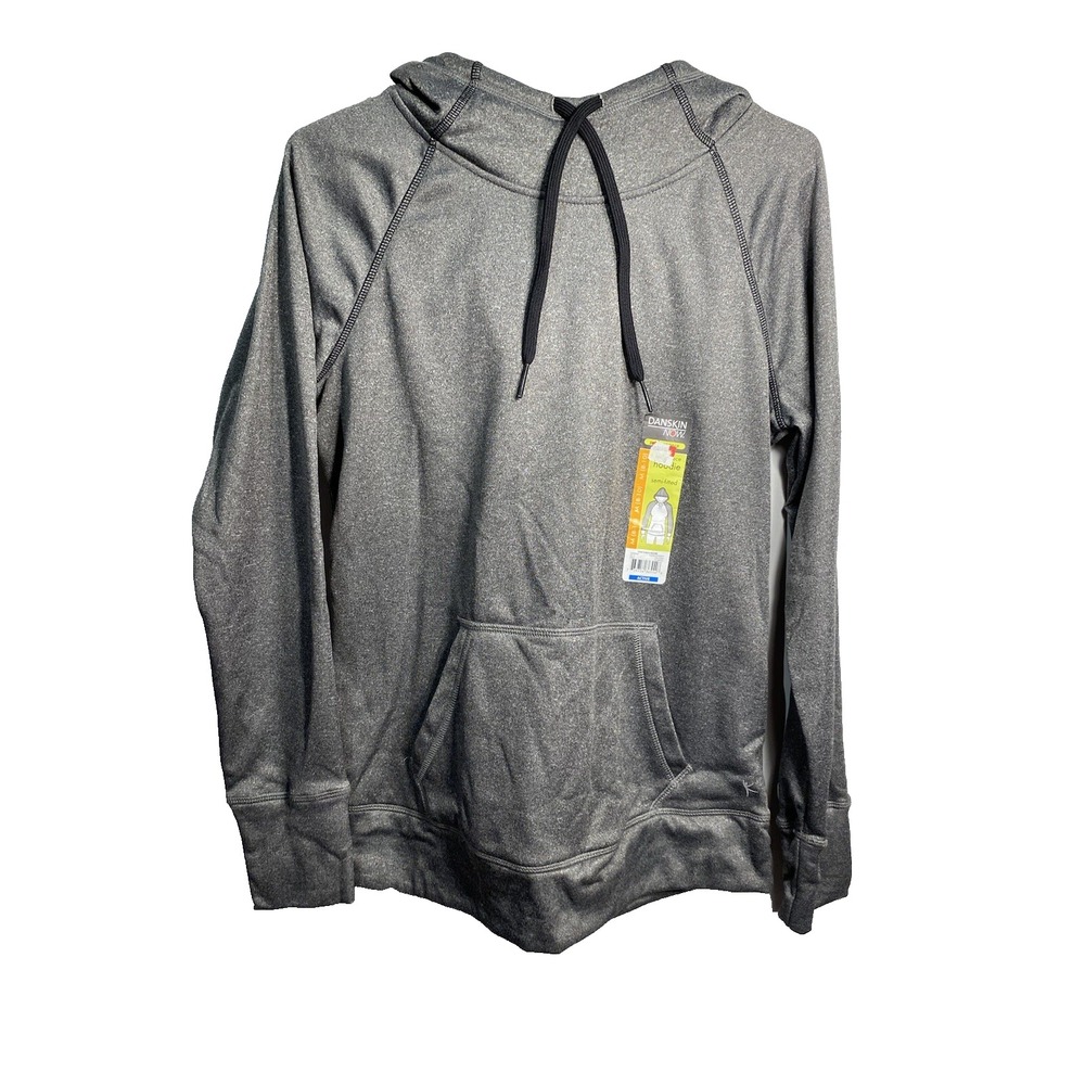 danskin now womens hoodie size medium 8 10 grey long sleeve hooded‎ pocket